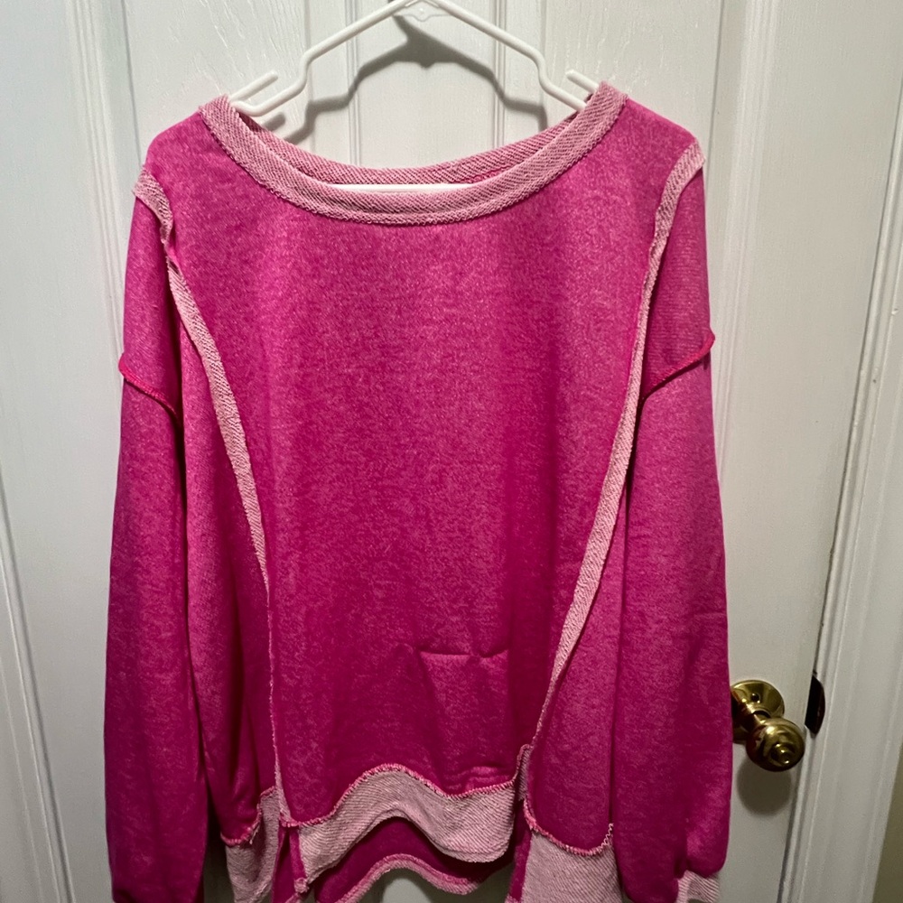 BiBi Pink Textured Sweatshirt Top